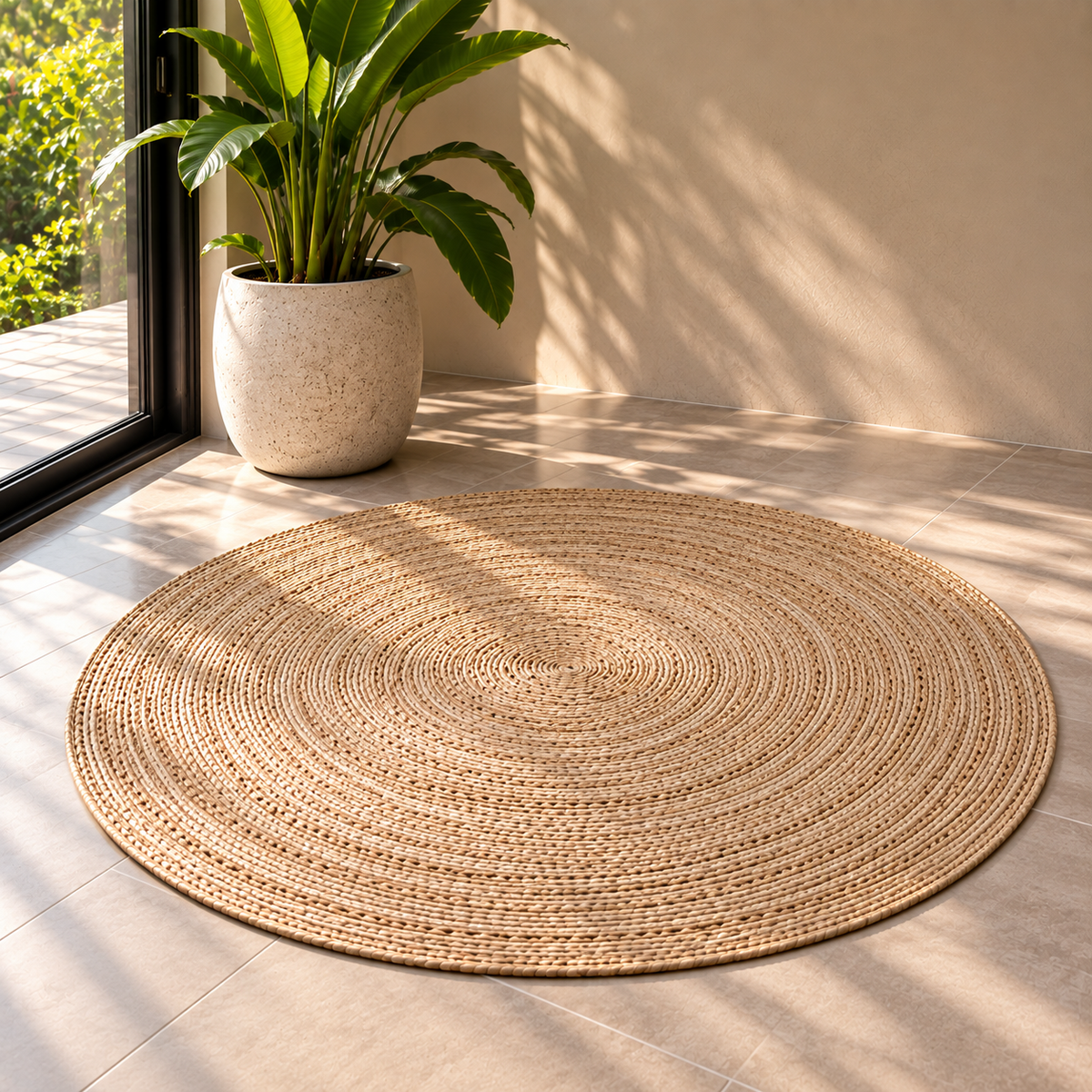 Ambesha Africa Round Natural Mat