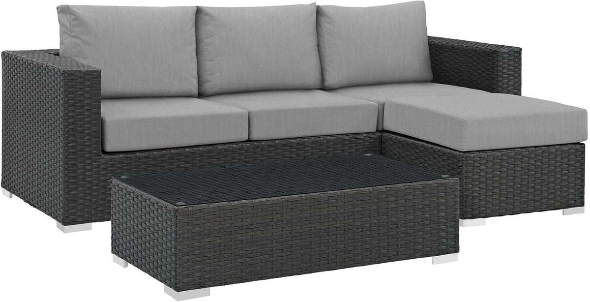 Ambesha Africa 3 Piece Cocktail Patio Set – Grey
