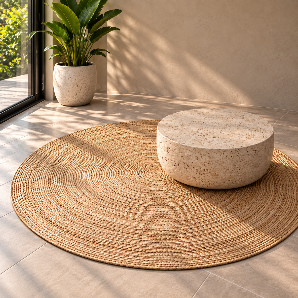 Ambesha Africa Round Natural Mat